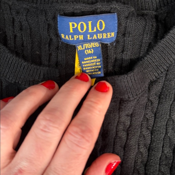 Ralph Lauren Mini-Cable Cotton Cardigan Girls XL 16 - Picture 5 of 5